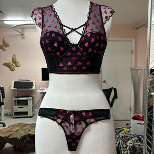 Victoria’s Secret Dream Angels S Valentines heart lingerie corset top & thong